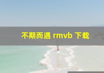 不期而遇 rmvb 下载